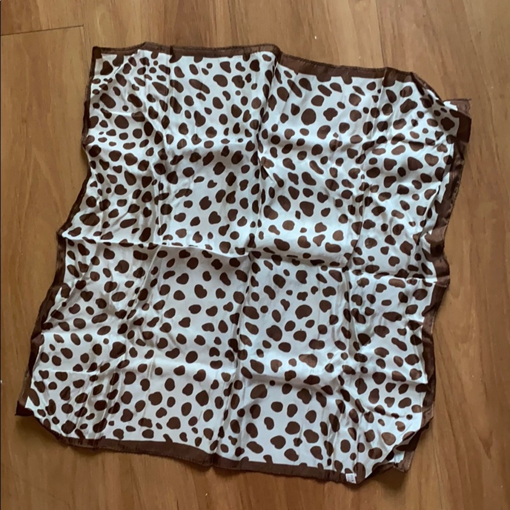 NWOT silk scarf coffee colour - Picture 2 of 4
